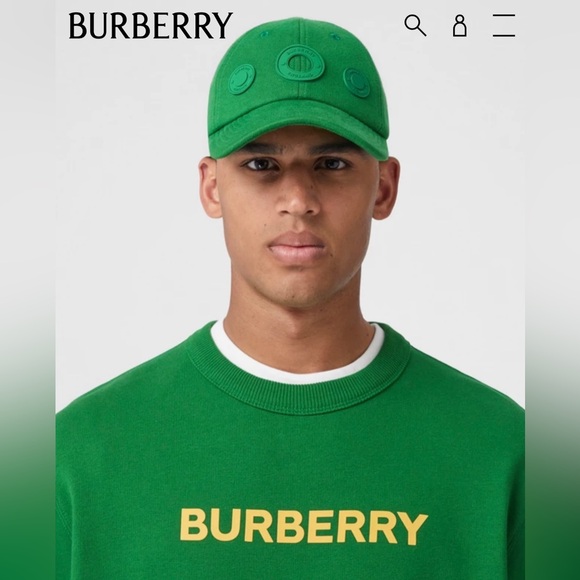 BURBERRY 2024 IVY COLOR “GREEN” RUBBERIZED LOGO PATCHES BASEBALL CAP, NWOT - Picture 10 of 16